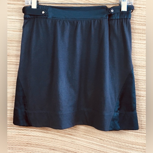 Comptoir Des Cotonniers 100%  Cotton Satin Front  Pull On Mini Skirt Sz 36-US S - Picture 2 of 8